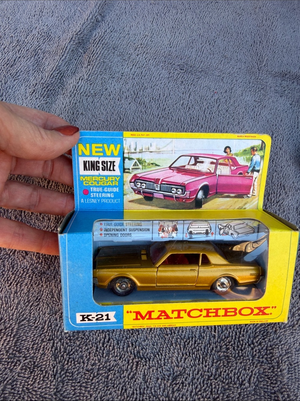 Match Gold Mercury Cougar Die-Cast Toy Car